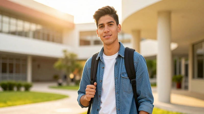 Estudiante mexicano moderno, brillante y dinámico