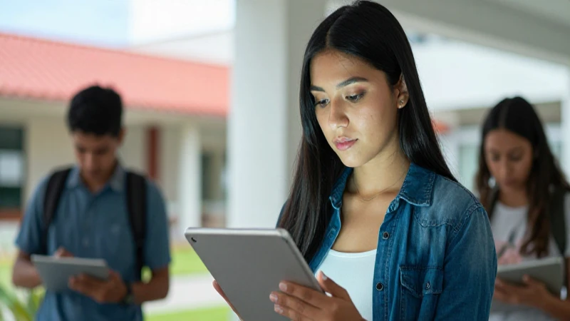 Estudiante joven mexicano estudiando en la universidad