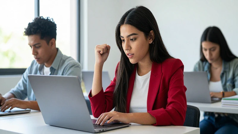 Joven mexicana estudia con determinación