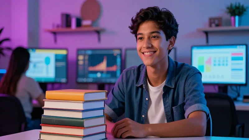 Joven estudiante mexicano exitoso y optimista