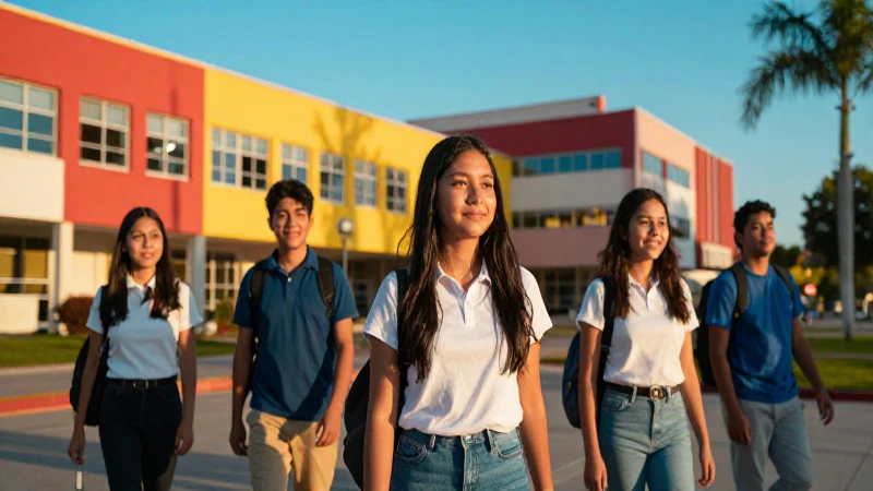 Estudiante mexicano exitoso en campus vibrante al atardecer