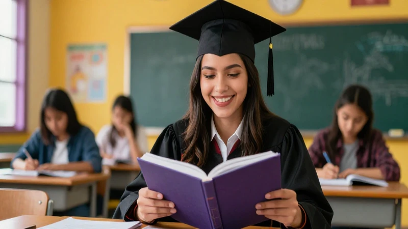 Estudiante mexicano sonriente en aula moderna