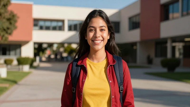 Retrato dinámico de estudiante mexicano sonriente