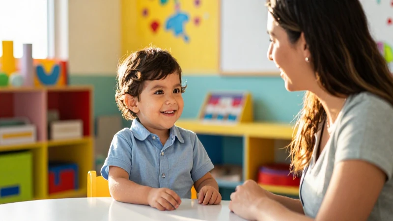 Niño mexicano feliz en preescolar, luz dorada