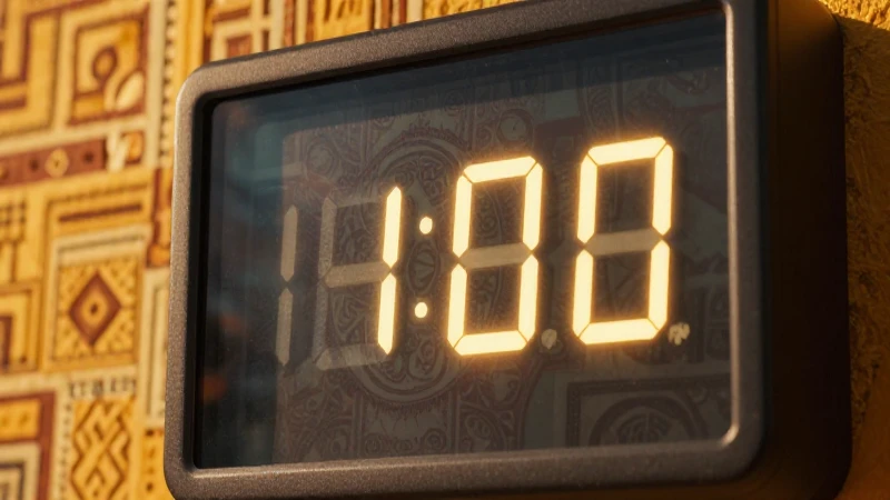 Reloj digital brillante con estética mexicana moderna