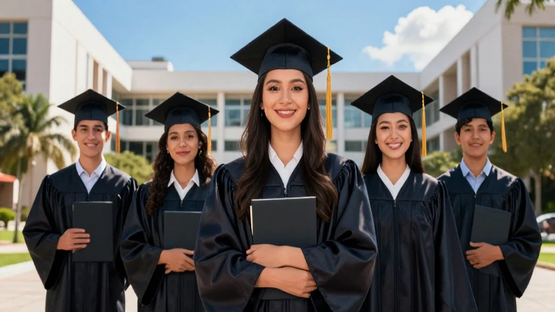 Graduación vibrante de estudiante mexicano