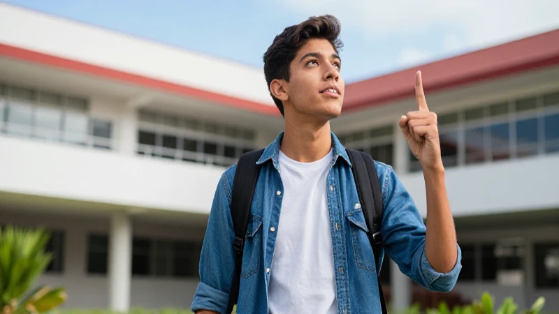 Joven estudiante mexicano vibrante en el campus