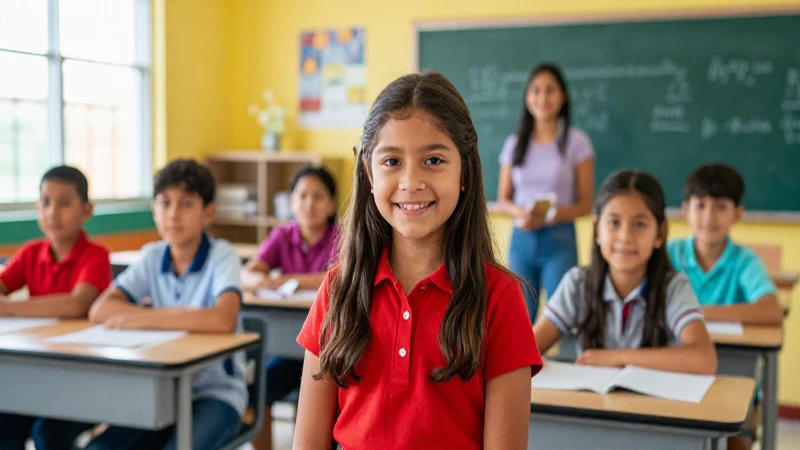 Estudiante mexicano vibrante en aula moderna