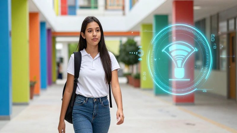 Joven estudiante mexicano en campus moderno