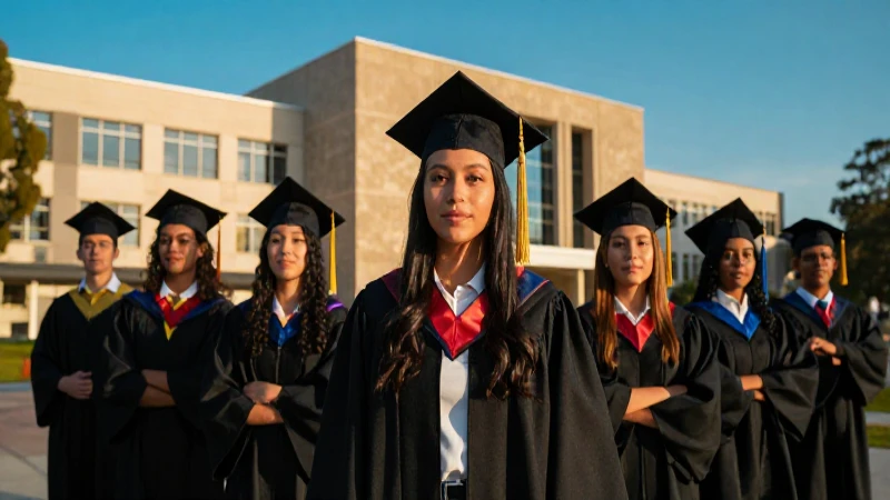 Estudiante mexicano celebra graduación en campus universitario moderno