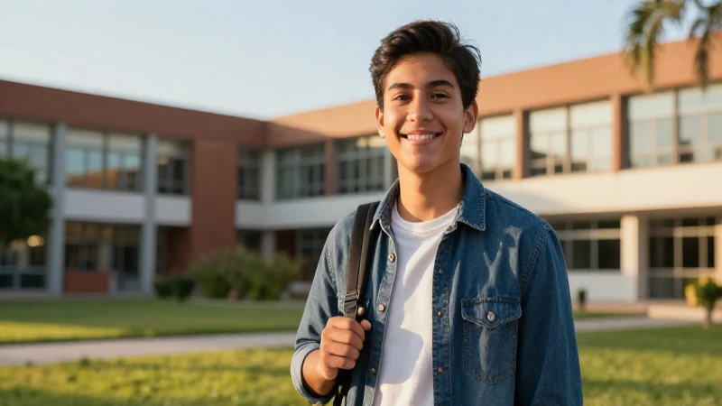 Éxito estudiantil en campus vibrante y moderno