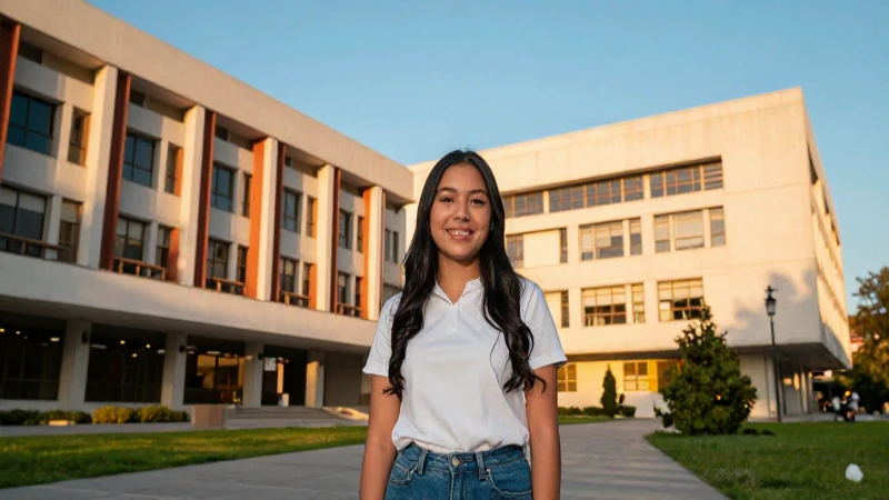Estudiante ambicioso en campus regio moderno