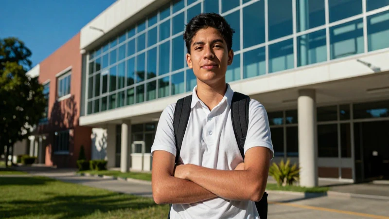 Joven mexicano exitoso en campus universitario
