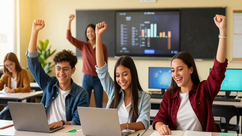 Jóvenes mexicanos celebrando logros académicos