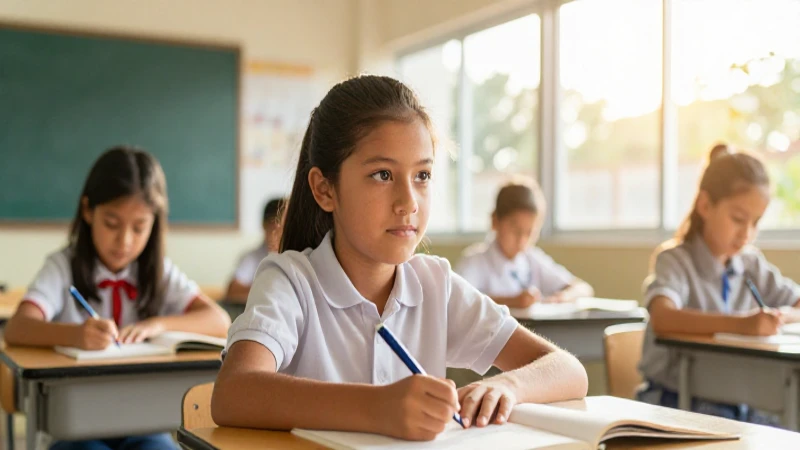 Niño mexicano aprende con éxito en clase