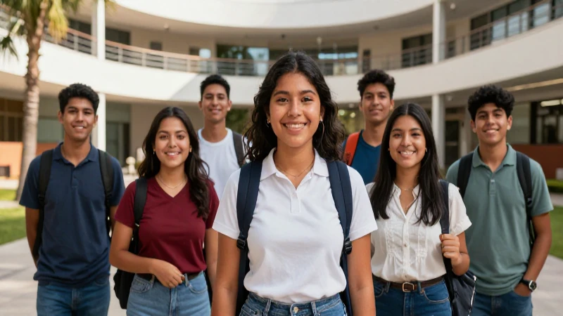 Estudiantes mexicanos felices logran éxito académico