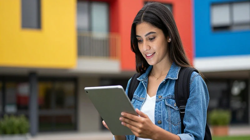 Estudiante joven mexicano con tablet