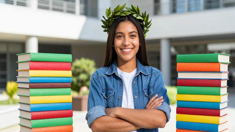 Estudiante diverso sonríendo con confianza académica