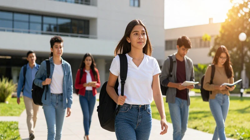 Estudiante mexicano en campus universitario vibrante