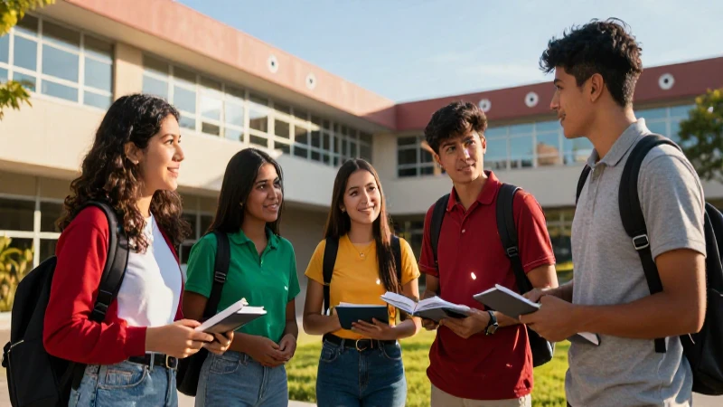 Colaboración optimista de estudiantes mexicanos
