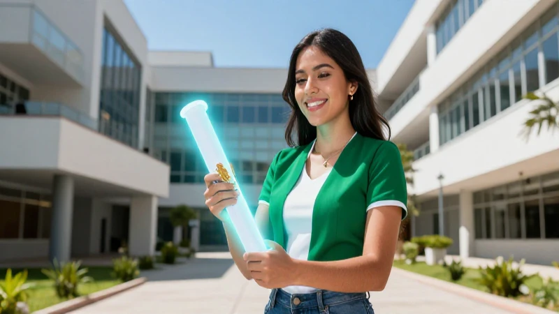 Estudiante mexicana triunfal con pergamino brillante