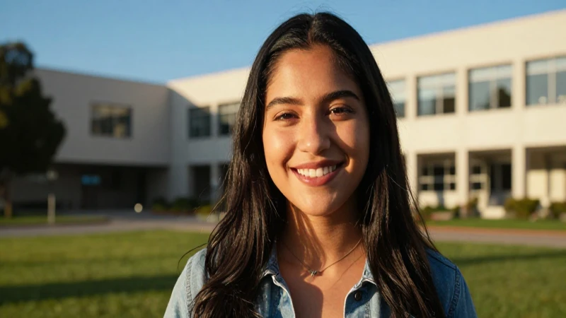 Joven mexicana sonríendo en luz dorada