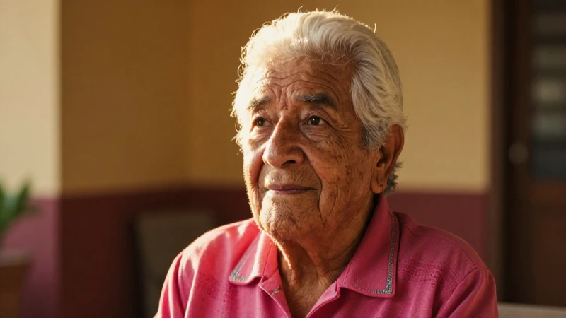 Abuelita mexicana radiante con luz dorada