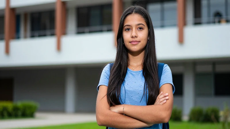 Joven estudiante mexicana en retrato cinemático