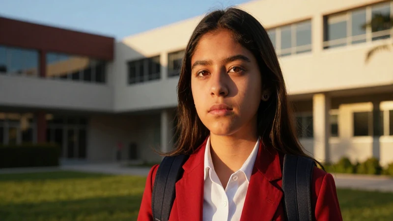 Estudiante mexicano determinado bajo luz dorada
