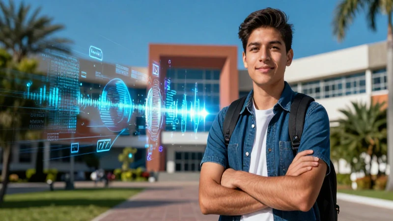 Estudiante mexicano de progreso universitario digital