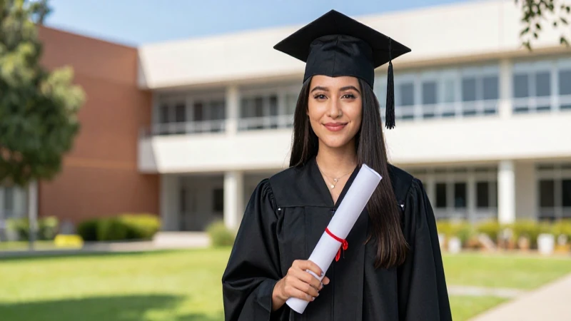 Estudiante mexicano de graduación profesional vibrante
