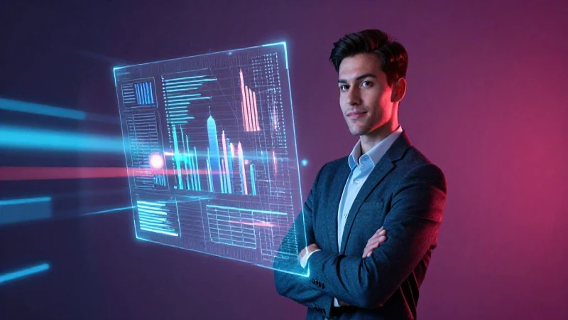 Interfaz holográfica moderna con datos digitales vibrantes