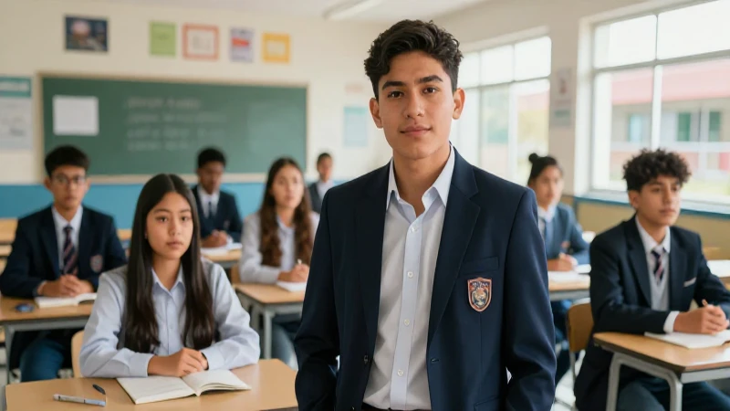 Estudiantes mexicanos diversos en un aula brillante