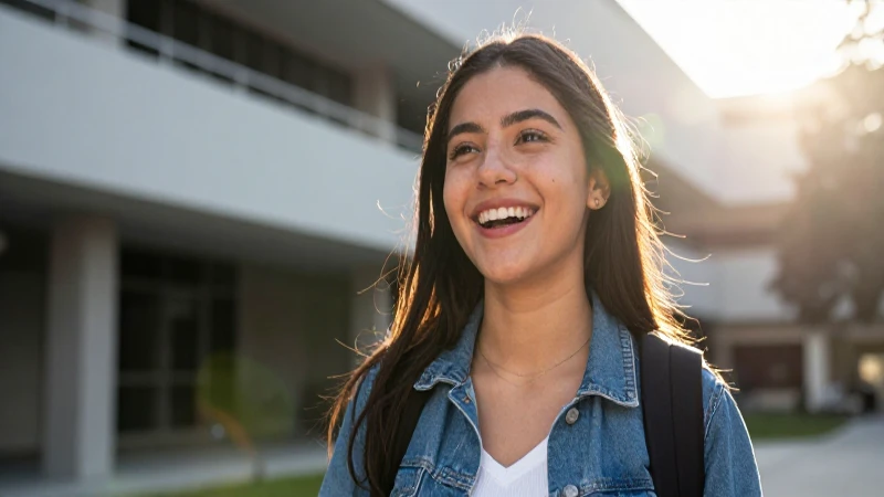 Estudiante mexicano sonríe con luz dramática