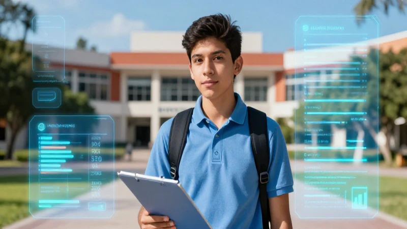 Cómo obtener una oficina virtual para jóvenes construyendo el futuro 2 Estudiante mexicano brillante en entorno moderno