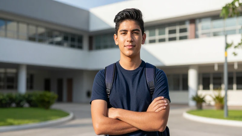 Retrato vibrante de estudiante mexicano moderno