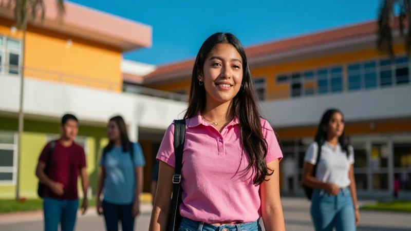Éxito vibrante mexicano en campus moderno