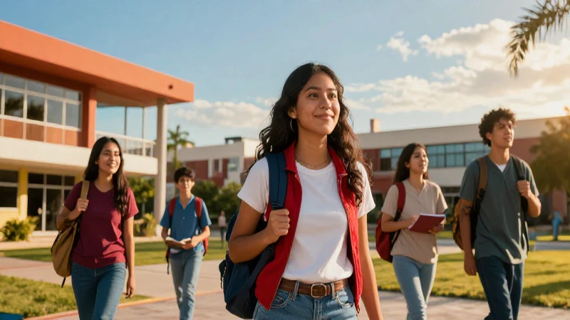 Éxito académico en campus moderno con iluminación cinematográfica