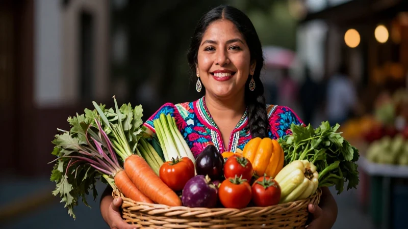 Mujer mexicana, alegría y abundancia en CDMX