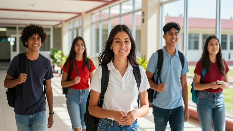Cómo obtener un certificado de secundaria en Coahuila 45 Estudiantes mexicanos felices en moderno campus escolar