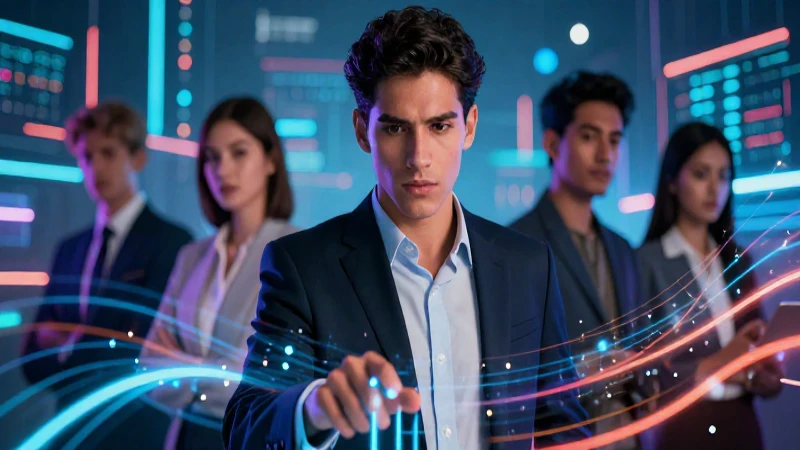 Joven profesional mexicano frente a datos digitales