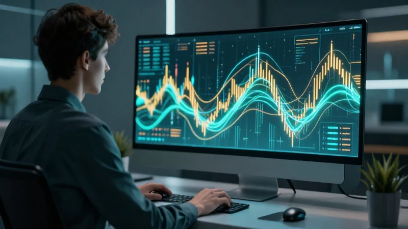 Portada de blog elegante con datos financieros abstractos