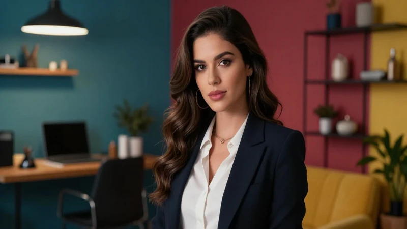 Joven mexicana profesional en un moderno estudio
