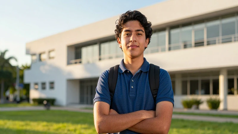 Estudiante mexicano confiante con estilo cinematográfico