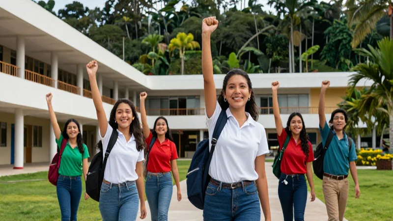 Estudiantes mexicanos celebran éxito en campus tropical