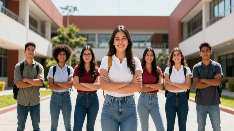 Estudiantes mexicanos exitosos en un vibrante campus