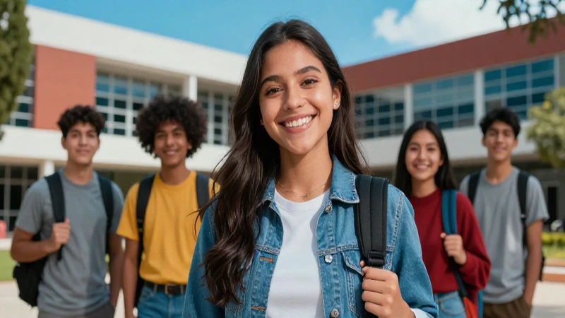 Estudiante mexicano sonriendo, éxito universitario