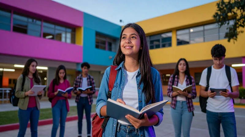 Estudiante universitario mexicano con éxito