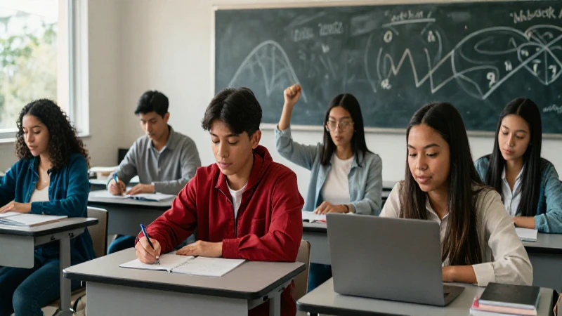 Estudiante mexicano exitoso en entorno moderno