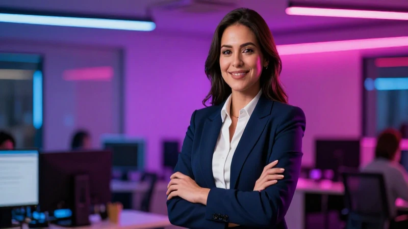 Profesional mexicano seguro en entorno corporativo moderno
